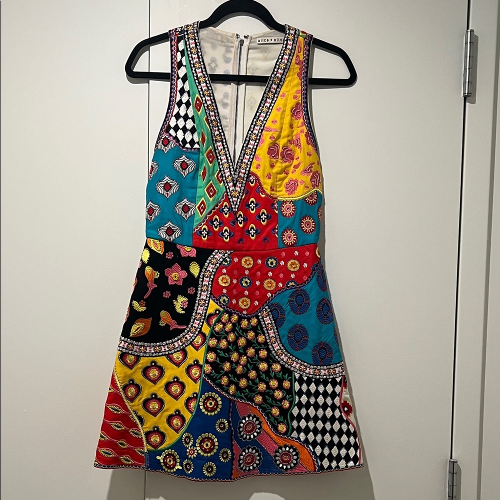 Colorful Patchwork Sleeveless Dress